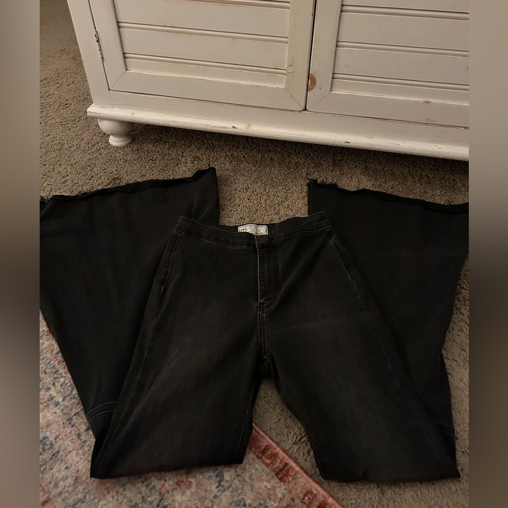 Free people extra flare black jeans